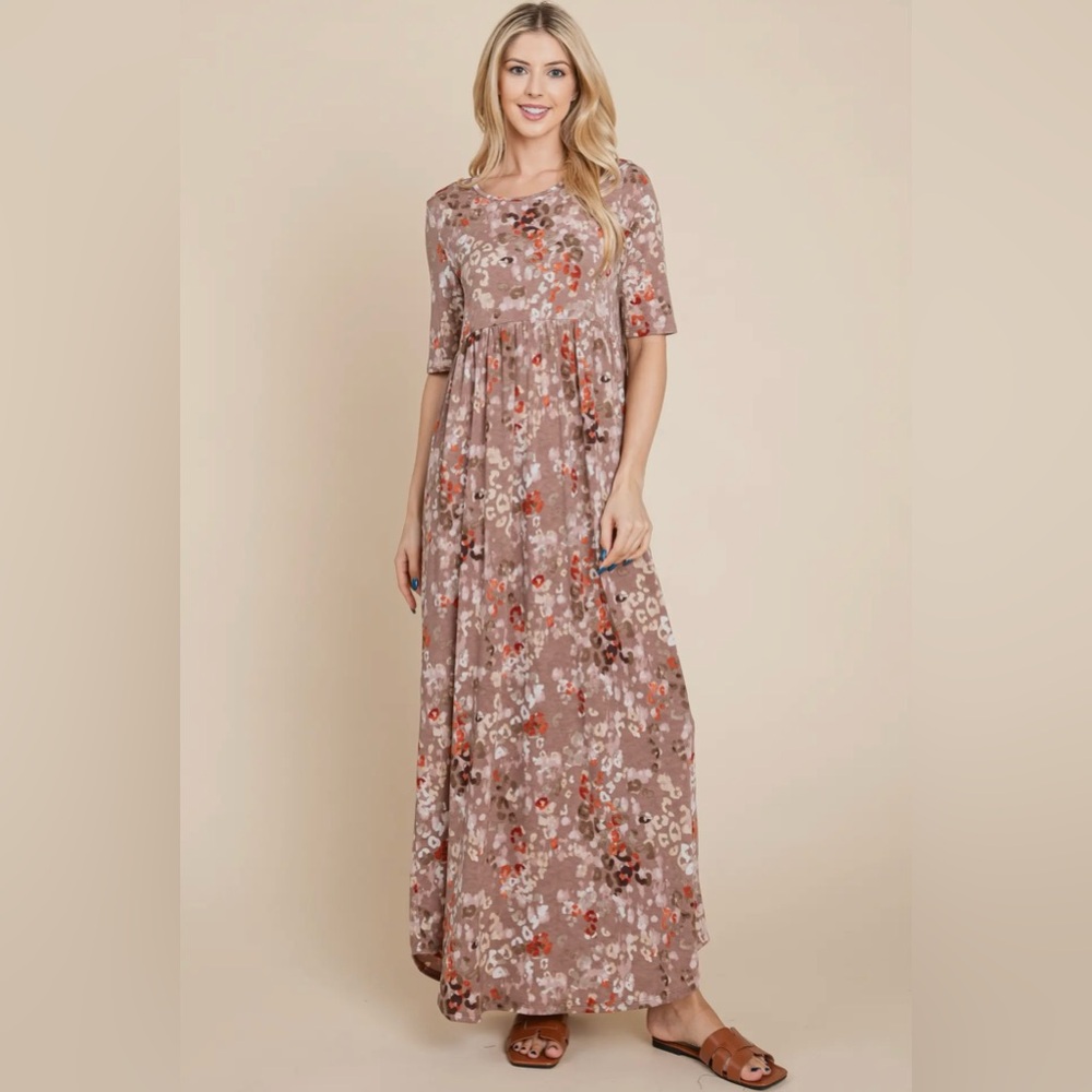 Tan Leopard Maxi Dress